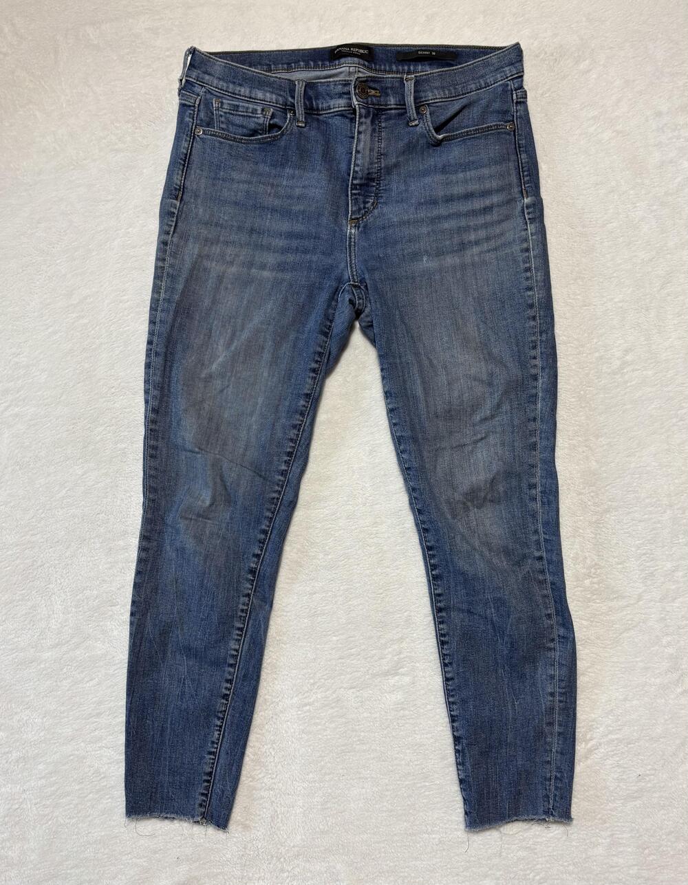 Banana Republic Jeans Womens 30 Skinny Stretch Premium Denim Raw Hem Pants